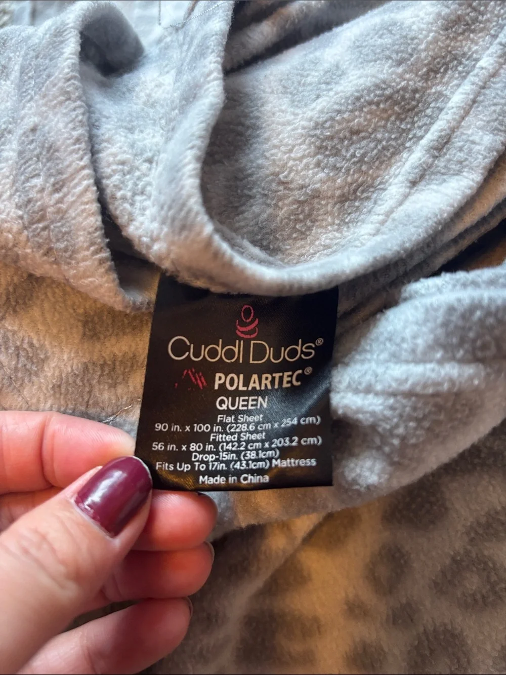 Cuddl Duds Plush Leopard-Print Sheet Set
